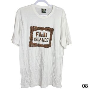 crazy jack mens xxl fiji islands white crew neck short sleeve t-shirt